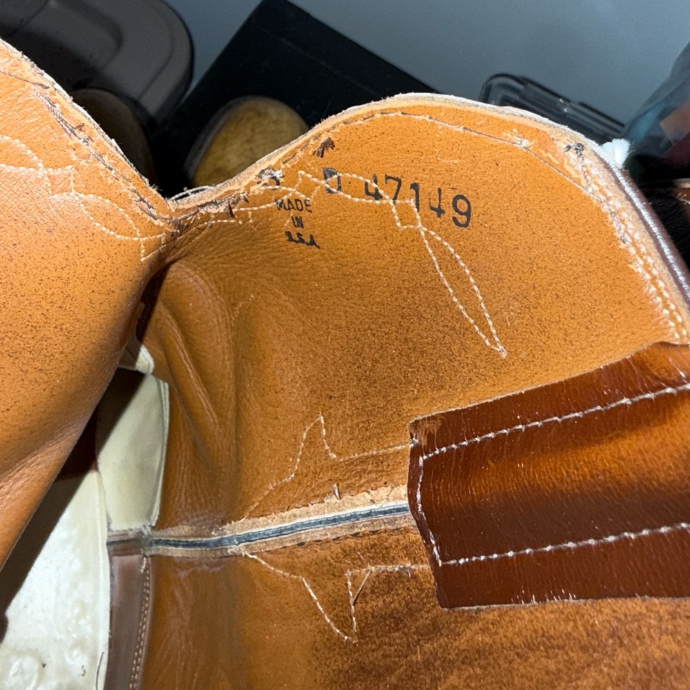 RARE Vintage Lucchese smooth Ostrich skin boots beautiful Vintage condition 9.5 - Picture 2 of 5